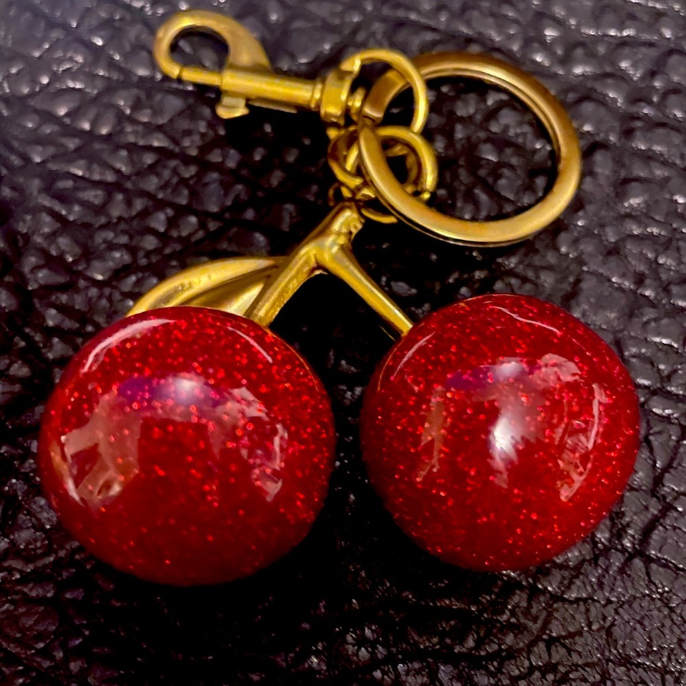 Red Cherry Pendant Keychain Bag Charm